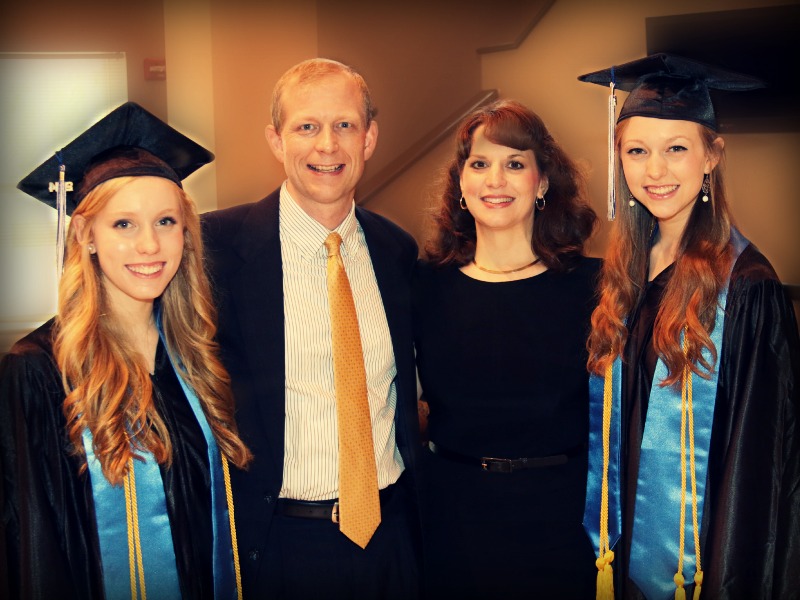 After 12 years of homeschooling, the Speights family of Brandon, Mississippi, celebrate graduation day in the spring of 2014. Pictured from left are Hannah, Keith, Lisa, and Haley.